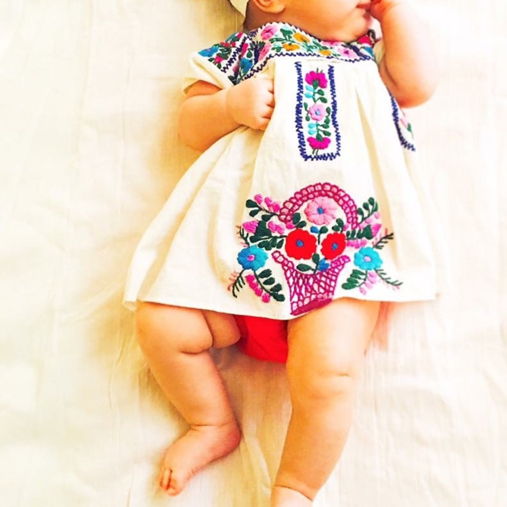 Mexican Baby Dress Embroidered - Picture 3 of 6